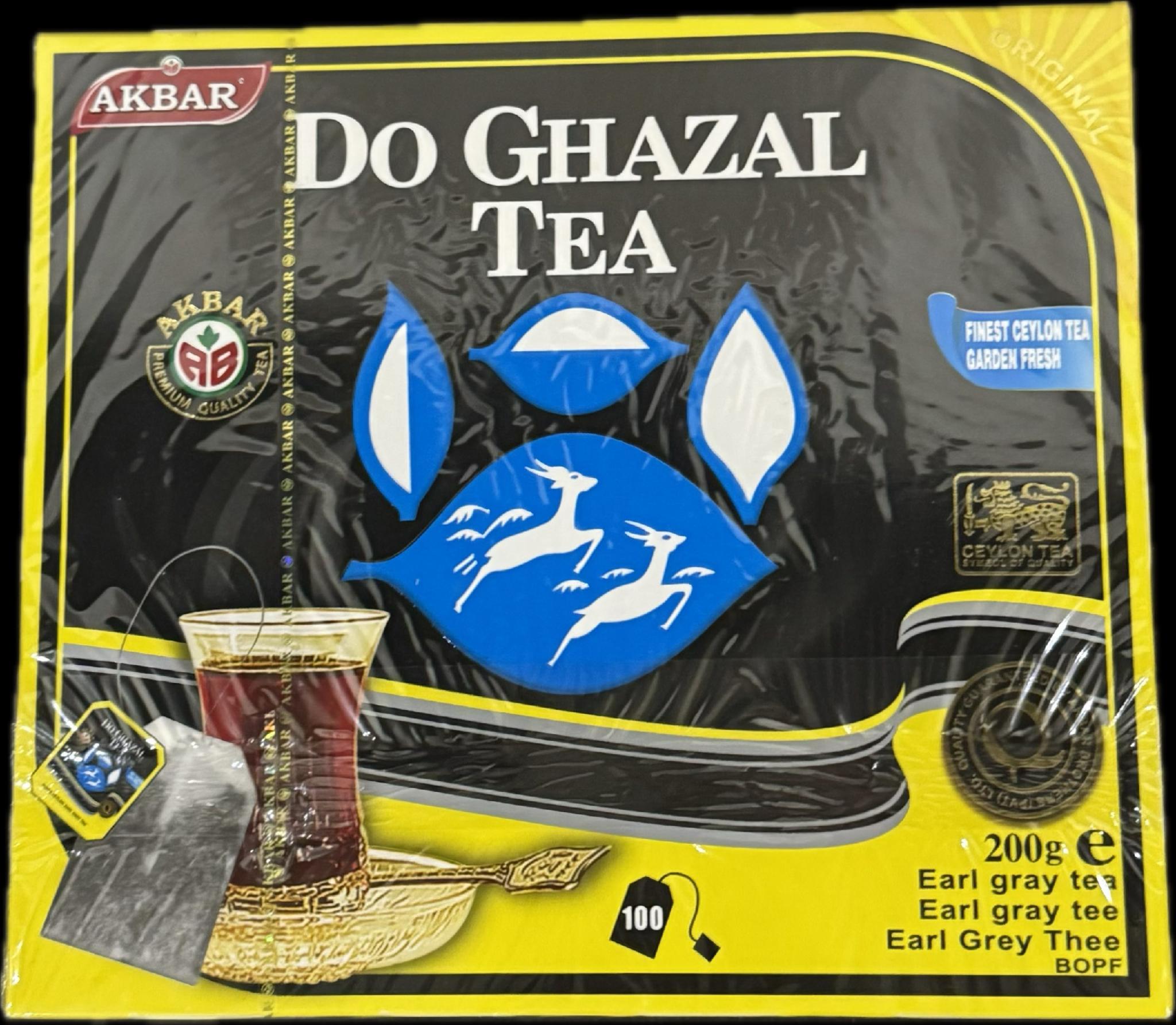 Чай чорний з бергамотом Akbar Do Ghazal Tea Earl Grey 100 пакетів