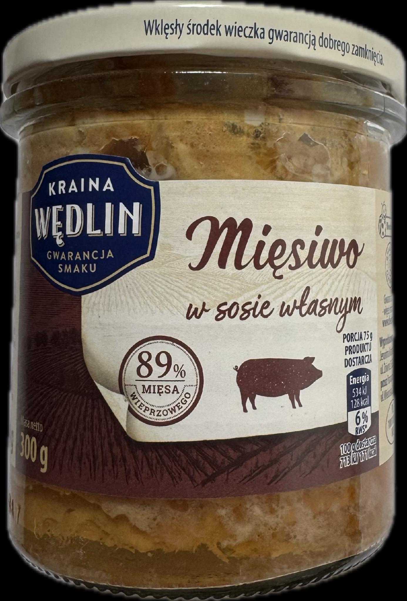 Тушонка свиняча у власному соку Kraina Wedlin Miesiwo w Sosie Wlasnym 300 г