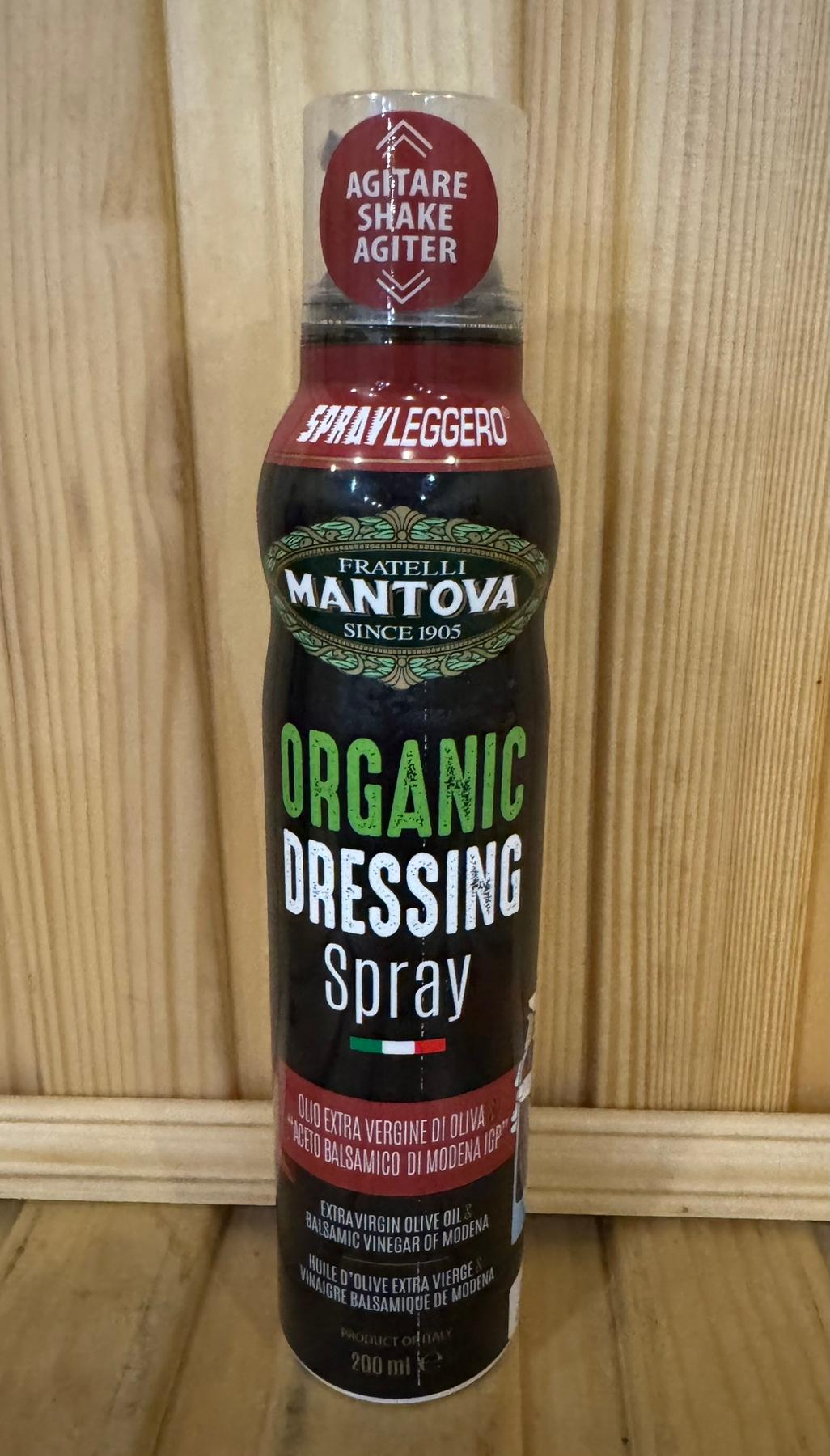 Олія Mantova у спреї із бальзамічним оцетом organic dressing 200 мл