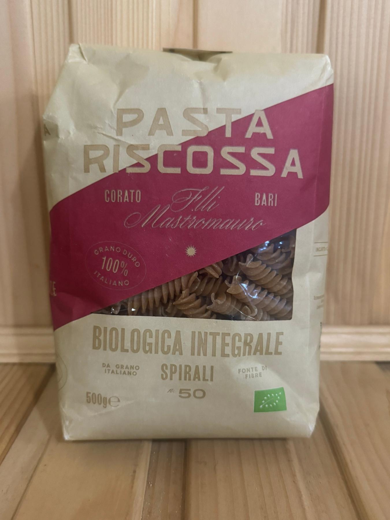 Паста спіральки Riscossa Pasta Biologica Integrale Spirali номер 50  цільнозернові органічні 500 гр