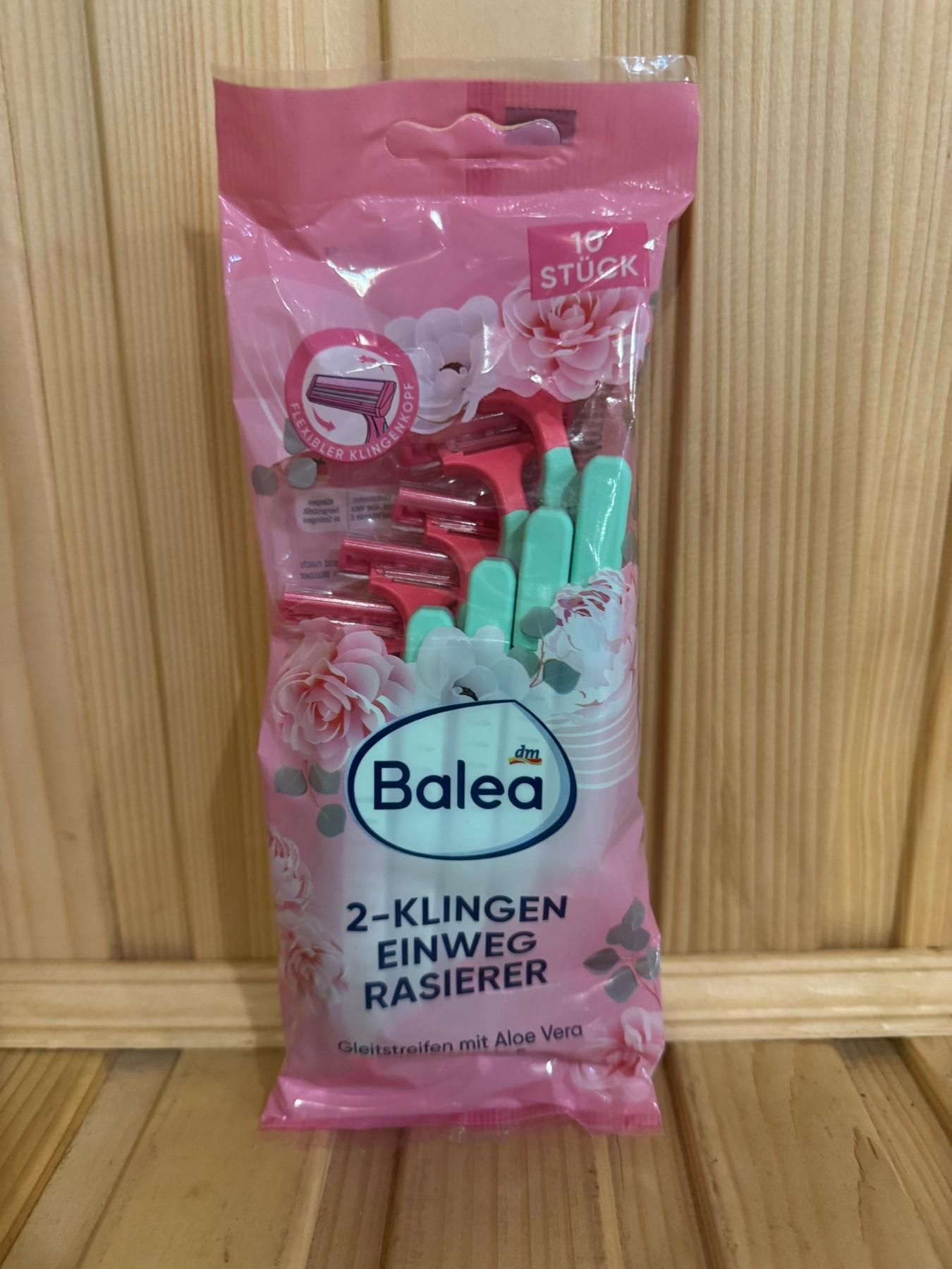 Станки жіночі одноразові Balea Women 2 леза, алое вера + вітамін Е 10 шт