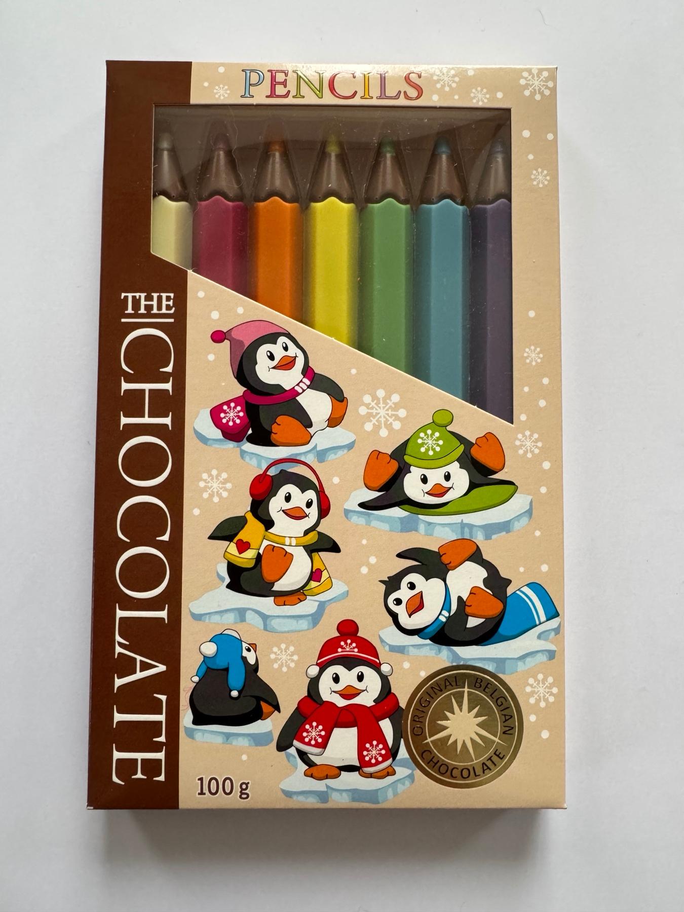 Шоколадні олівці пінгвіни The chocolate 100 гр