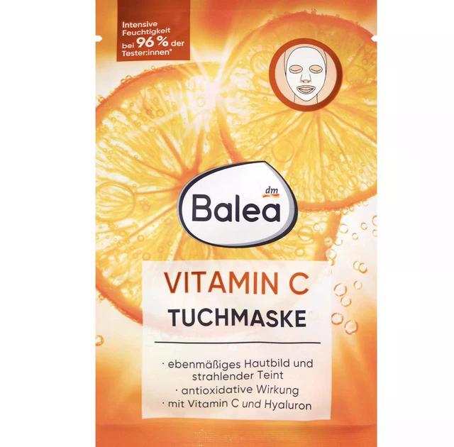 Тканинна маска для сяючої шкіри з вітаміном С Balea Tuchmaske Vitamin C