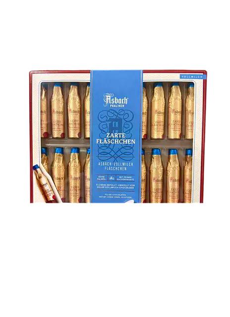 Шоколадні цукерки пляшечки Asbach Pralinen  з бренді в чорному шоколаді 250 гр