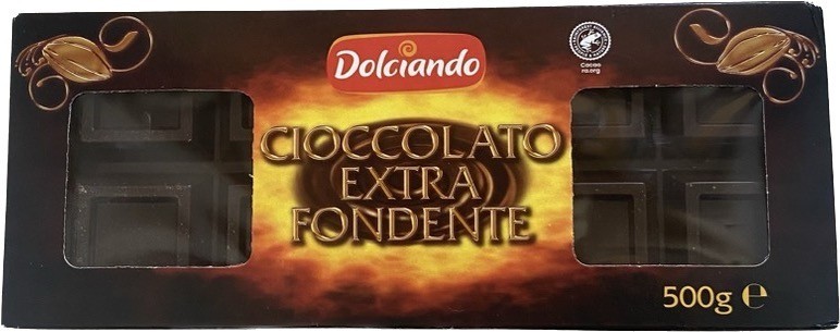 Черный шоколад Dolciando Cioccolato Extra Fondente 500 г
