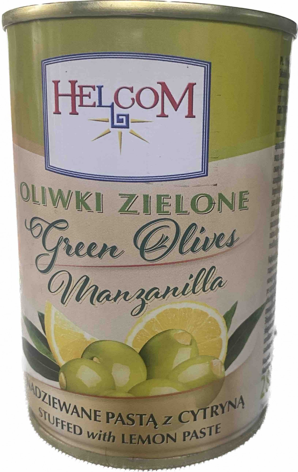 Оливки зелені фаршировані лимоном Helcom зб 280г