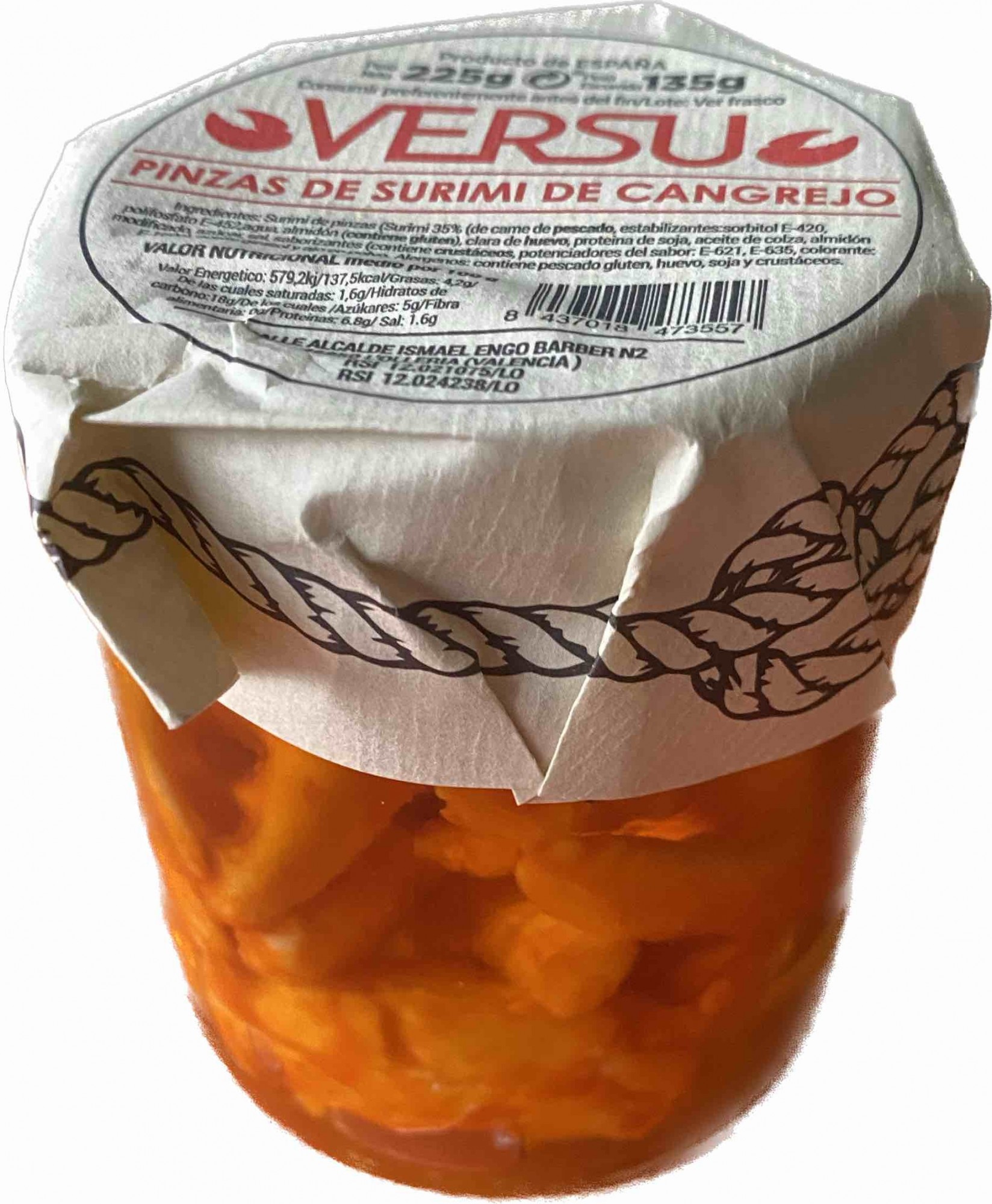 Клешні краба  в олії Versu Pinzas de Surimi de Cangrejo 225 г