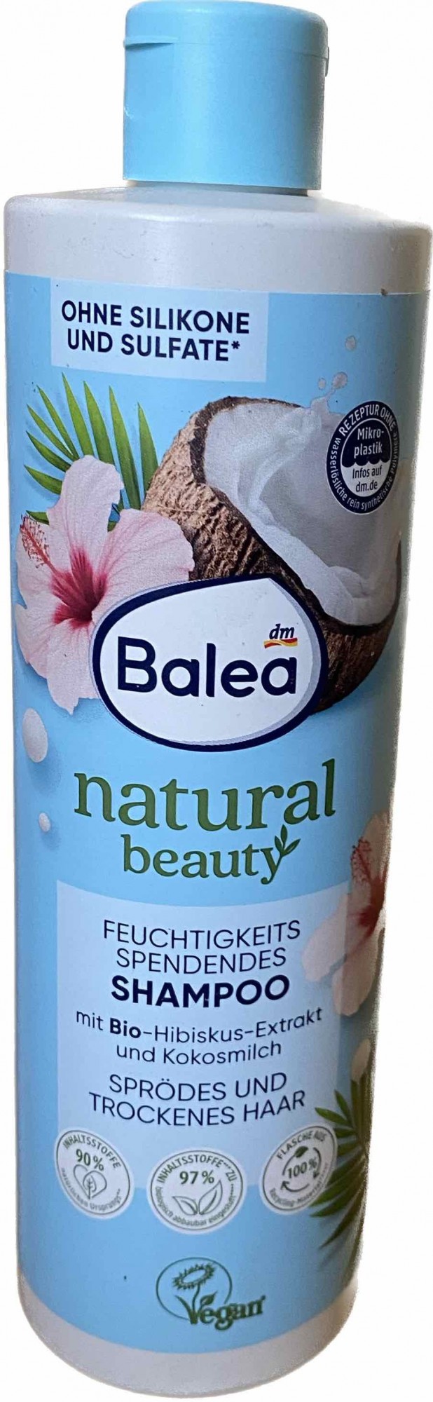 Шампунь Balea Natural Beauty з екстрактом гібіскусу та кокосовим молоком 400мл