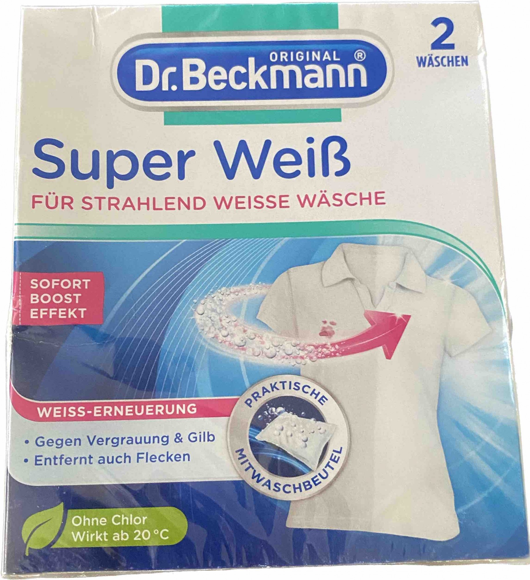 Серветки Dr.Beckmann проти плям відбілюють  Super Weiß 2 штуки
