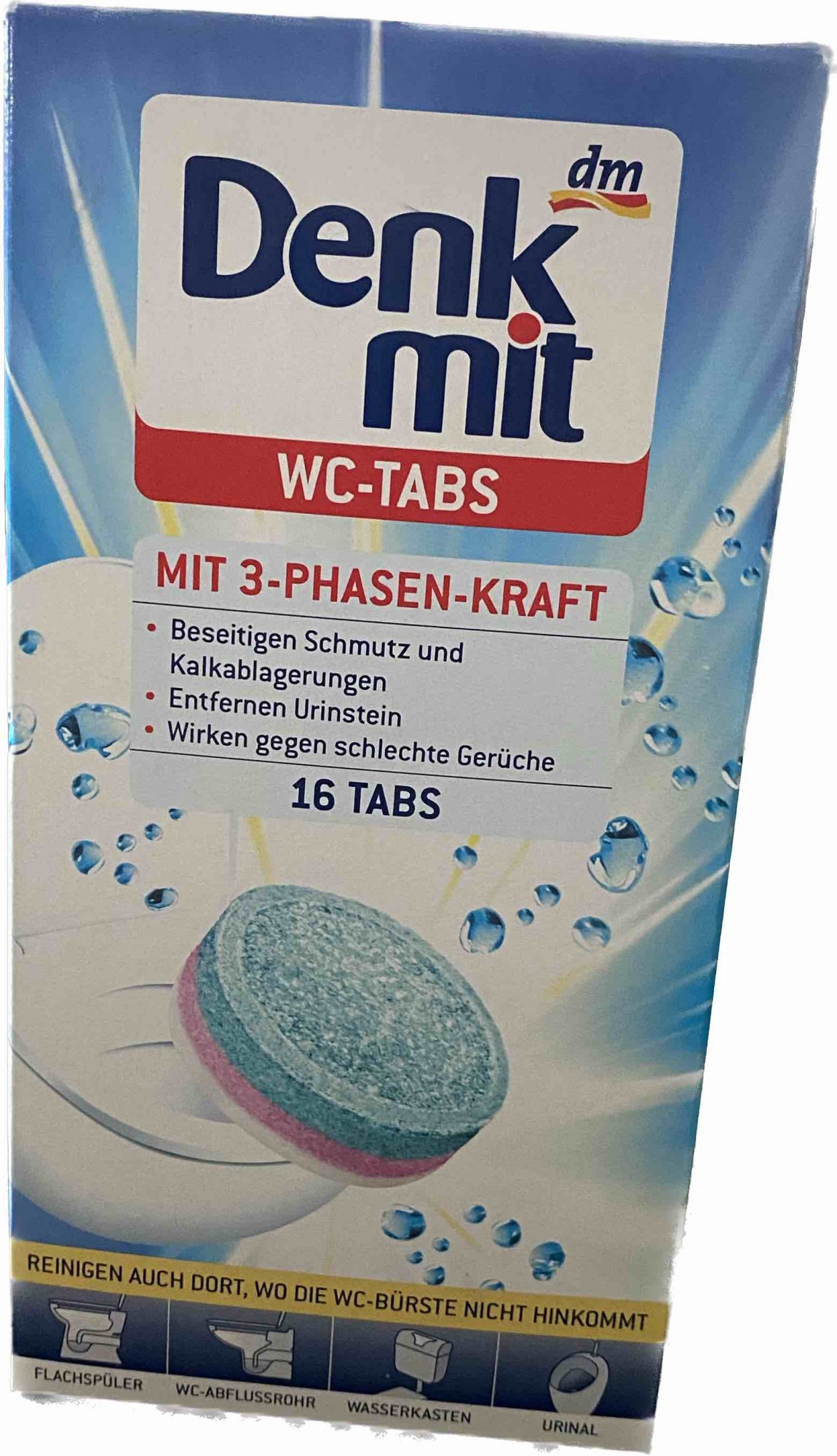 Таблетки для бачку унітазу з формулою крафта Denkmit WC 16 шт