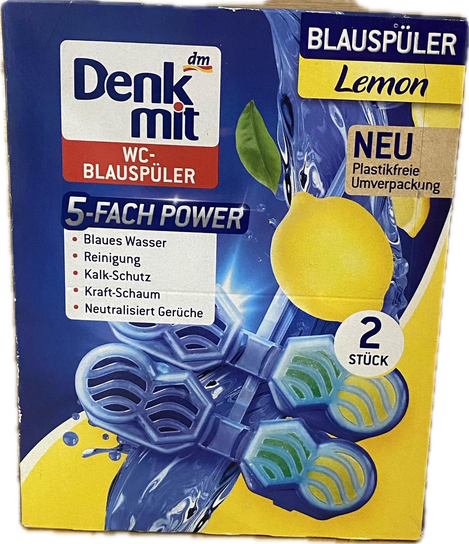 Туалетний блок Denkmit WC Blauspüler Lemon Splash 2 шт