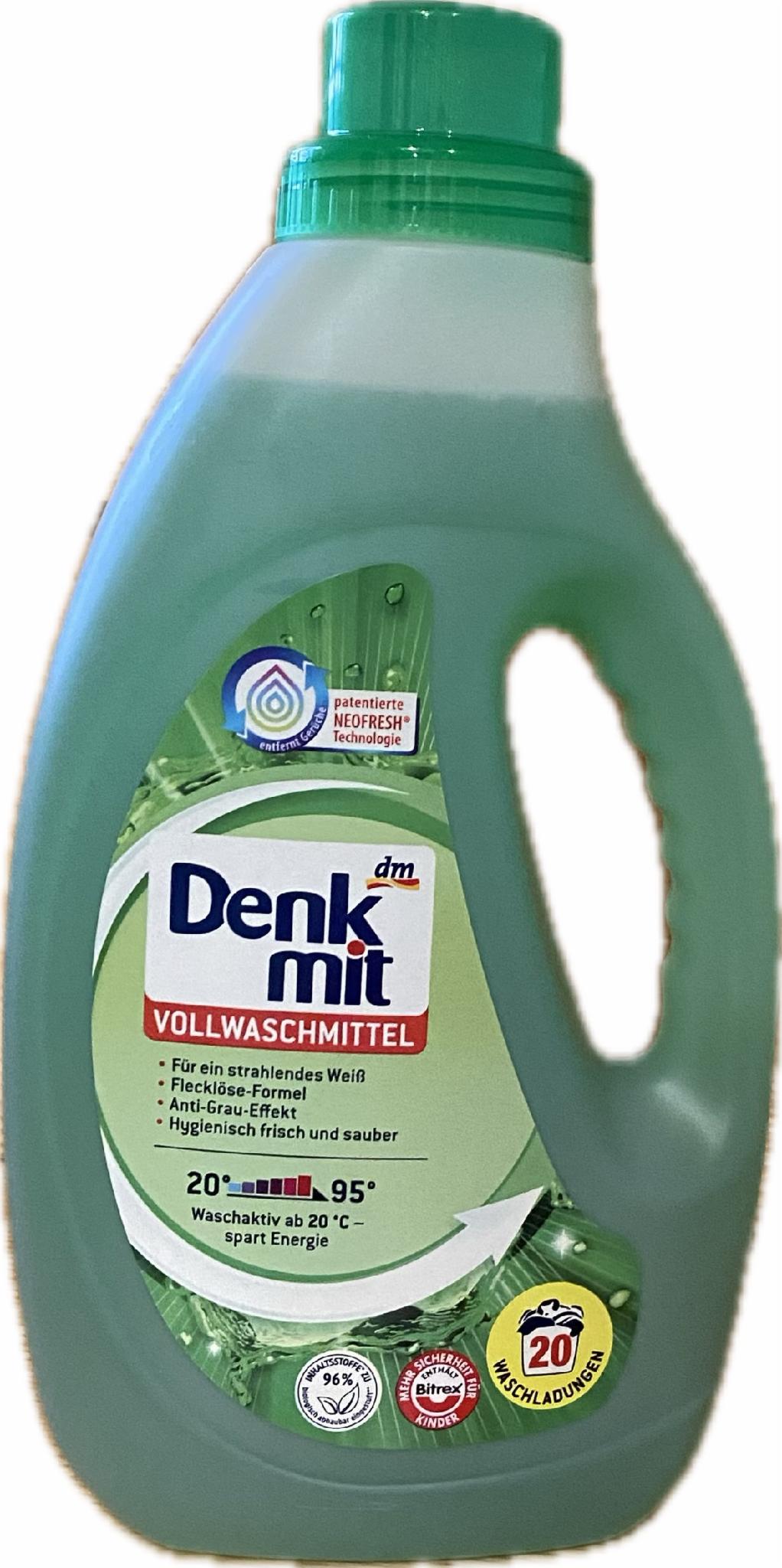 Гель для прання Denkmit Vollwaschmittel для білого 1,1 л 20 циклів прання