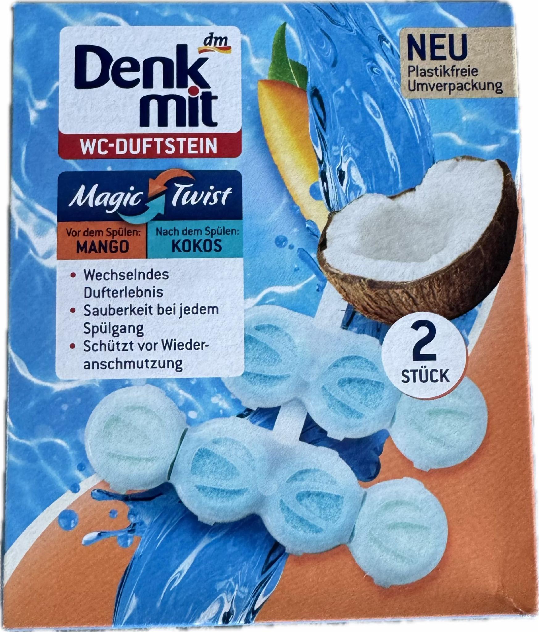 Блок для унітазу з кокосом підвісний DenkMit Magic Twist 2 шт