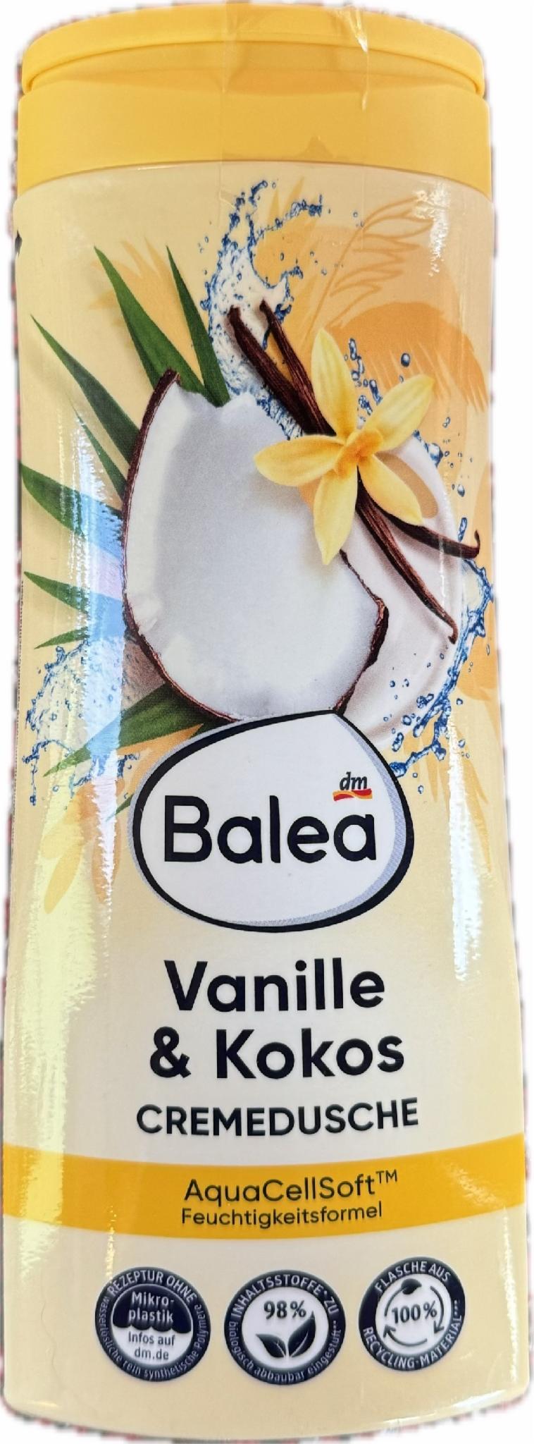 Крем-гель для душу Ваніль і кокос Balea Dusche & Creme Vanille und Cocos 300 мл