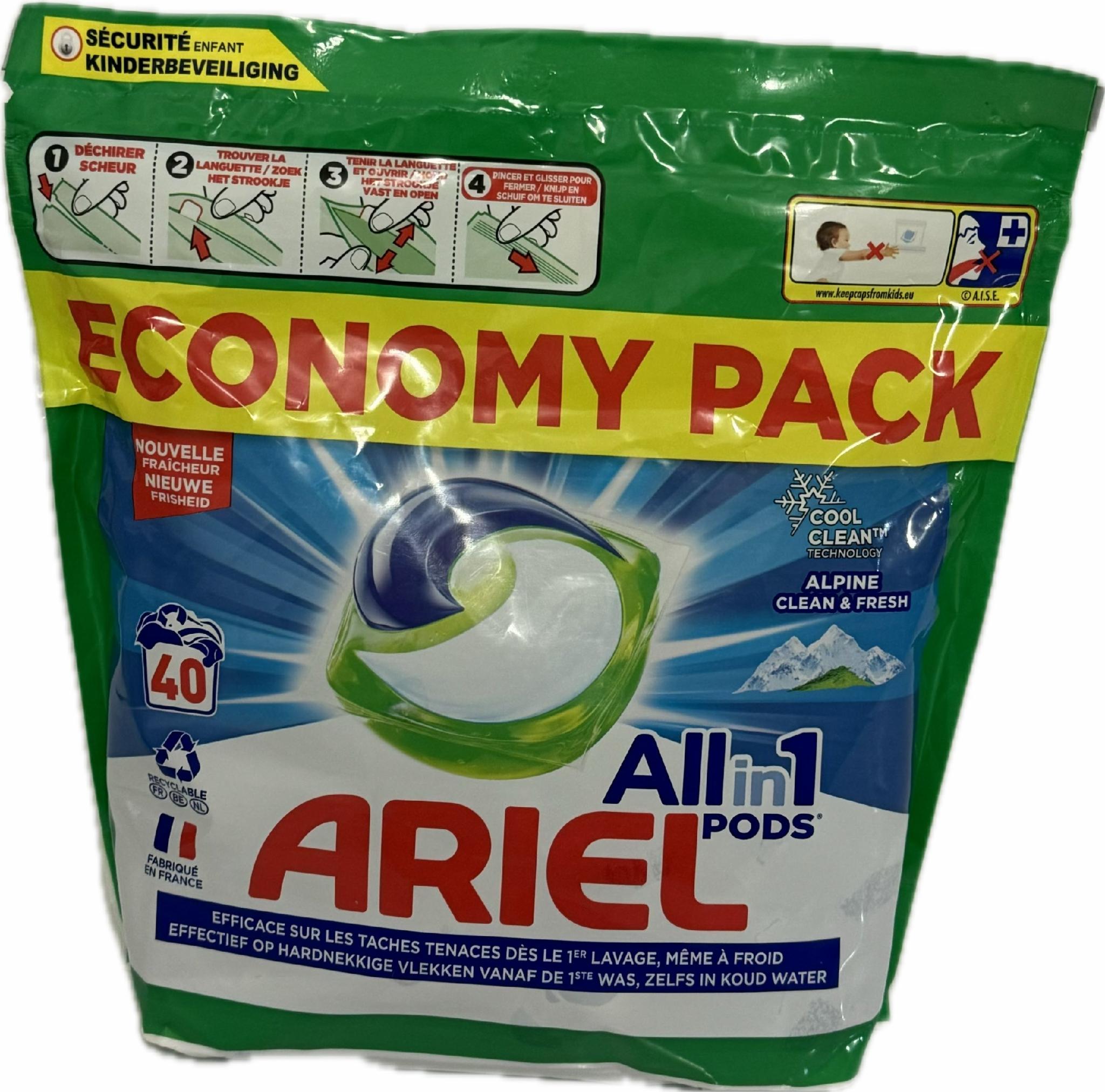 Kапсули для прання Ariel Mountain Spring 40 штук упаковка